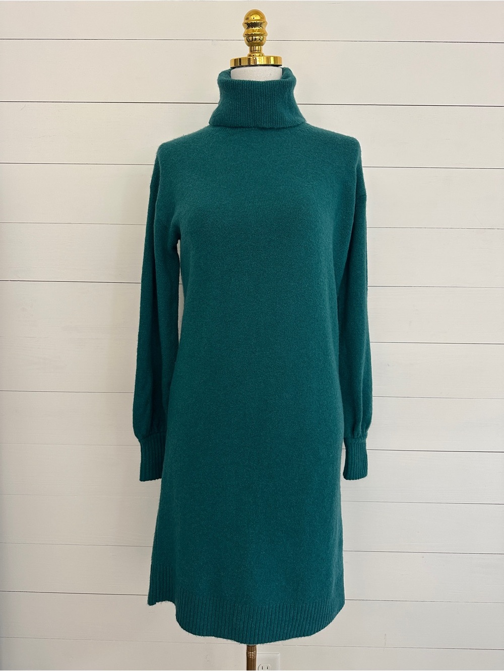 J. Crew Teal Turtleneck Sweater Dress